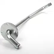 Langes Rohr mit Flansch und gebogenem Anschlussstück aus Metall.